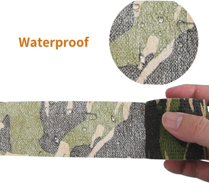 LOOGU Camo Tape Wrap for Gear - Self-Adhesive Non-Woven Fabric Stealth Tape with Stretch Bandage - Camo Wrap is Perfect for Camouflage Needs- 4 Rolls, 2/3in x 14.76ft