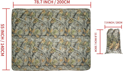 LOOGU Camo Woobie Blanket Waterproof Poncho Liner for Outdoor Camping, Hiking, Hunting, Survival, Backpacking, Picnicking