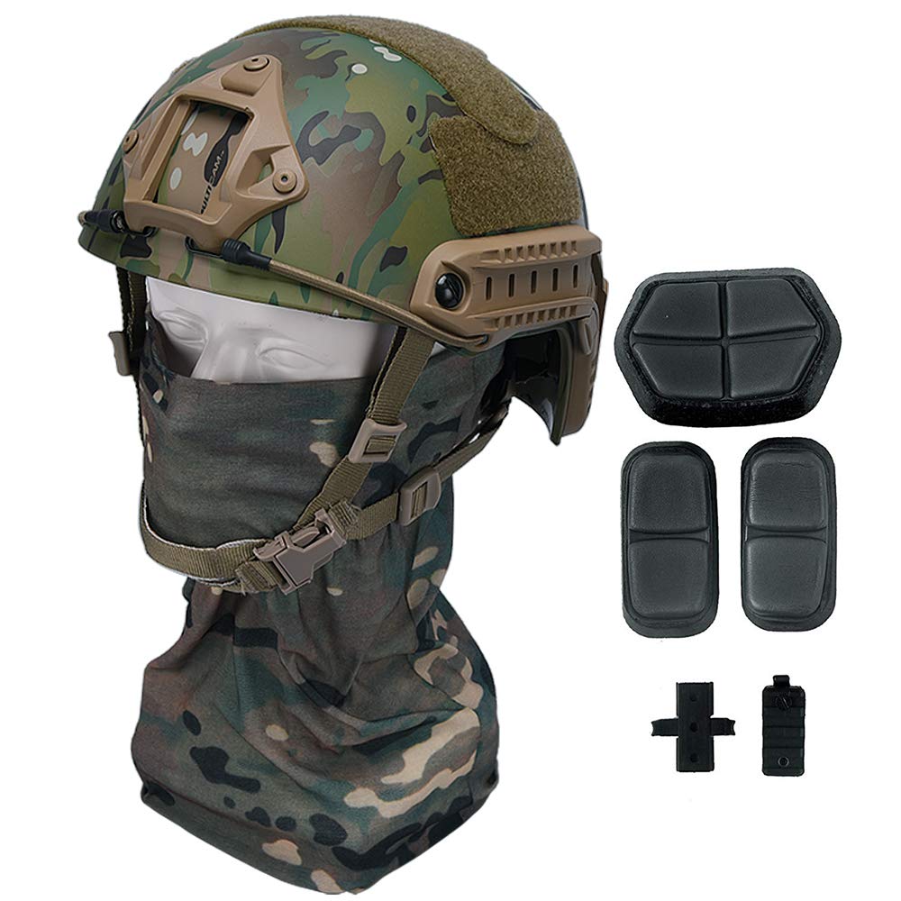 LOOGU Fast MH Base Jump Casque militaire avec couvre-chef 12 en 1