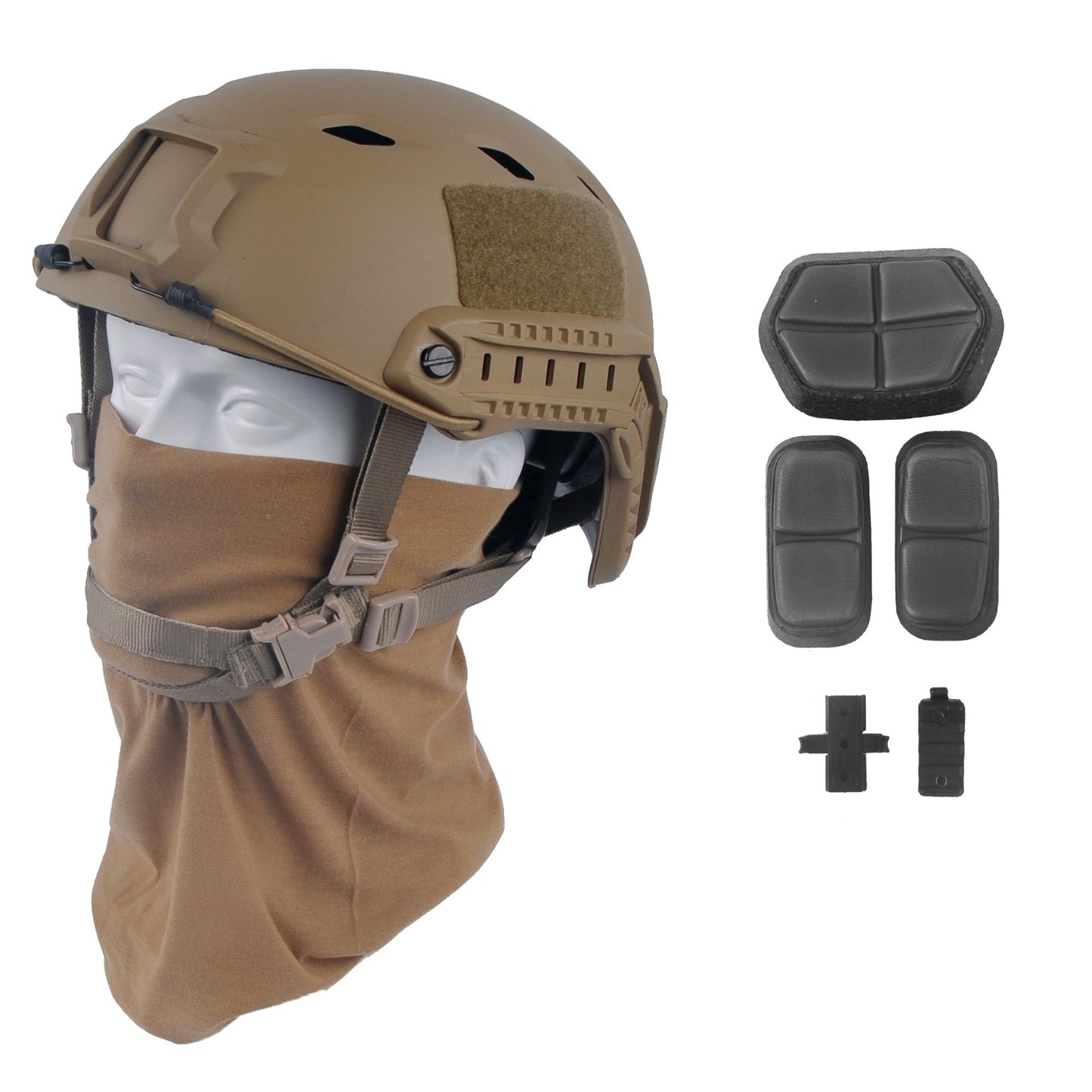 LOOGU Casque militaire Fast BJ Base Jump avec couvre-chef 12 en 1