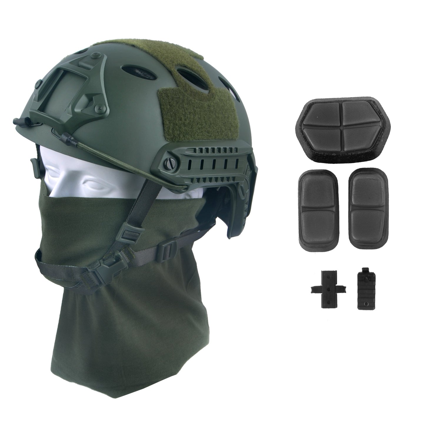 LOOGU Fast PJ Base Jump Casque militaire avec couvre-chef 12 en 1