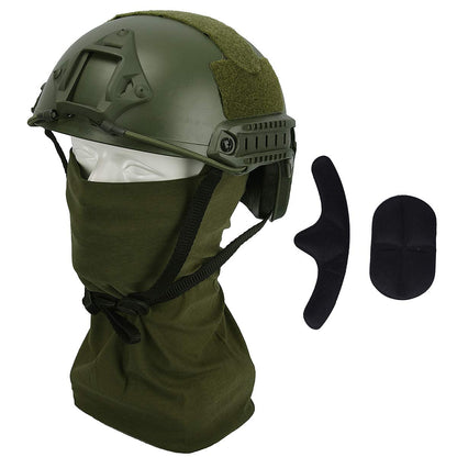 LOOGU Airsoft Helmet, Fast MH Type Bump Tactical Combat Protective Gear for Outdoor Activities with 12-in-1 Face Mask