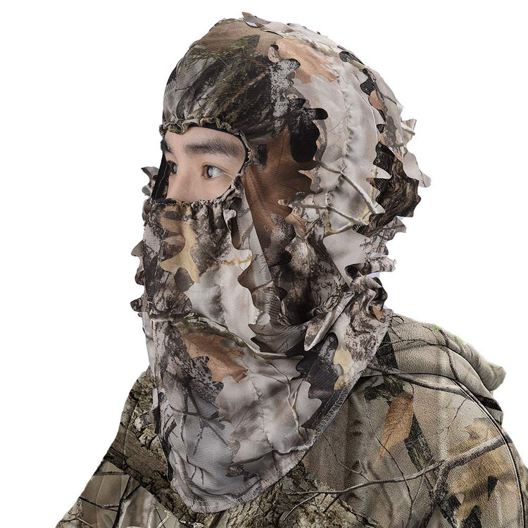 LOOGU Costume Ghillie de Chasse, Costume de Camouflage à Feuilles 3D Accessoires Militaires et de Tir Vêtements Tactiques pour Airsoft, Photographie de la Faune Halloween