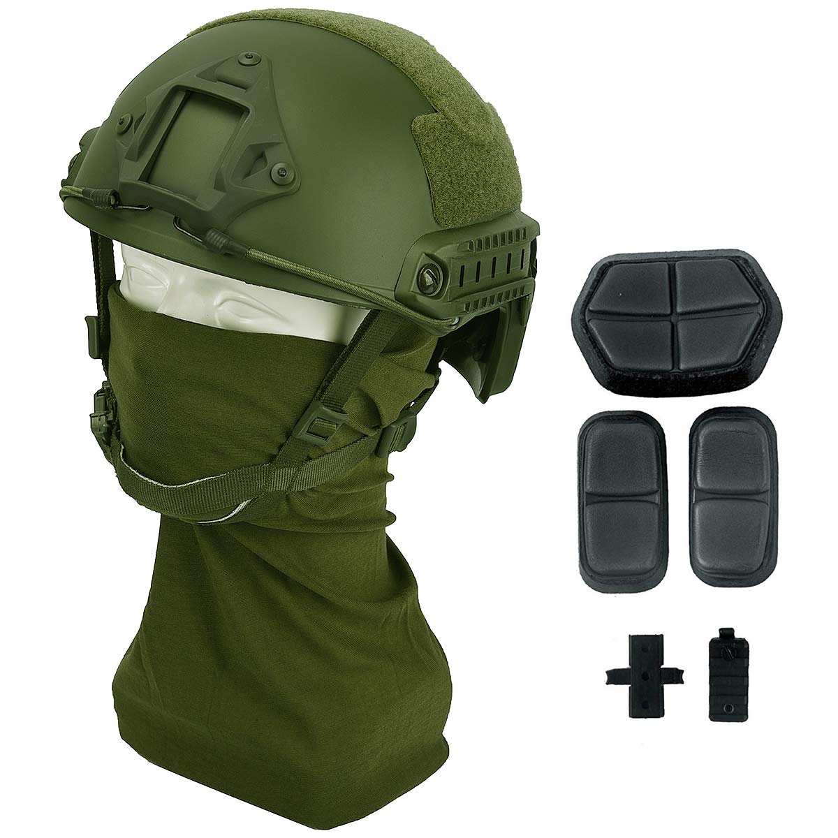 LOOGU Fast MH Base Jump Casque militaire avec couvre-chef 12 en 1