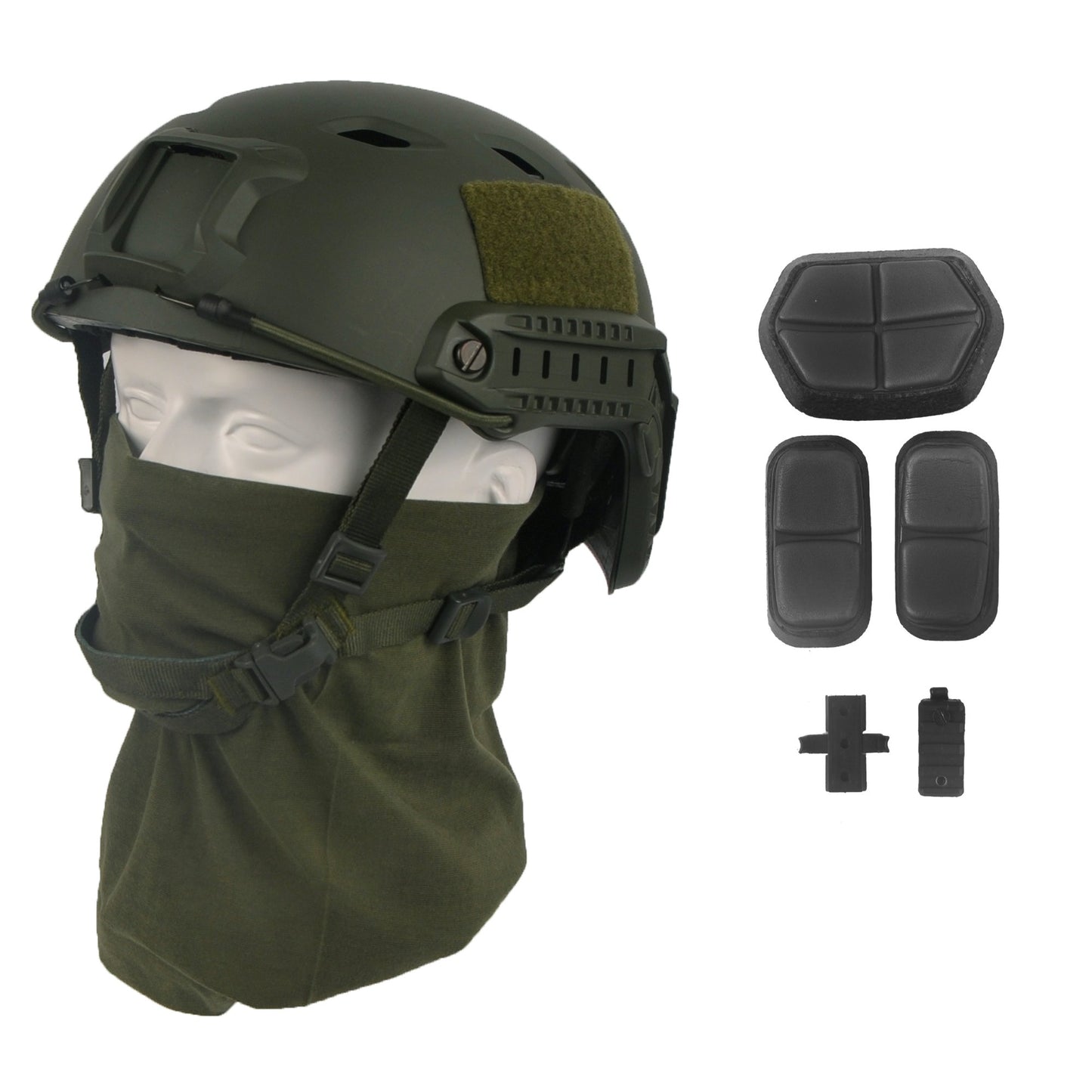 LOOGU Casque militaire Fast BJ Base Jump avec couvre-chef 12 en 1