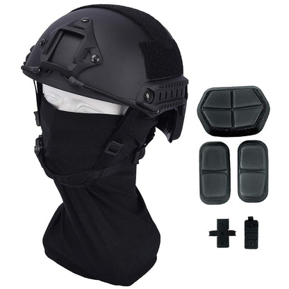 LOOGU Fast MH Base Jump Military Helmet with 12-in-1 Headwear