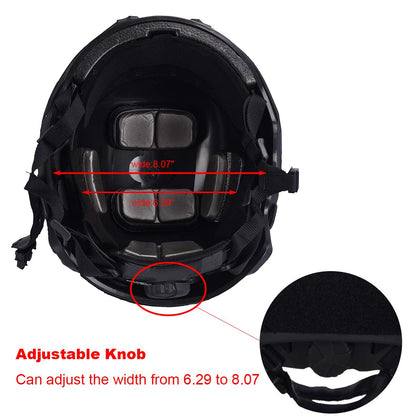 LOOGU Fast MH Base Jump Military Helmet with 12-in-1 Headwear