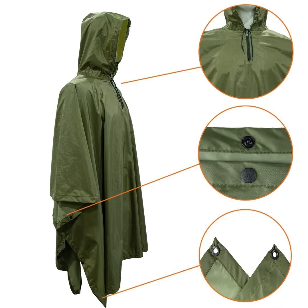 LOOGU Multi Functional Rain poncho PVC Coating Unisex Super Tree Camo