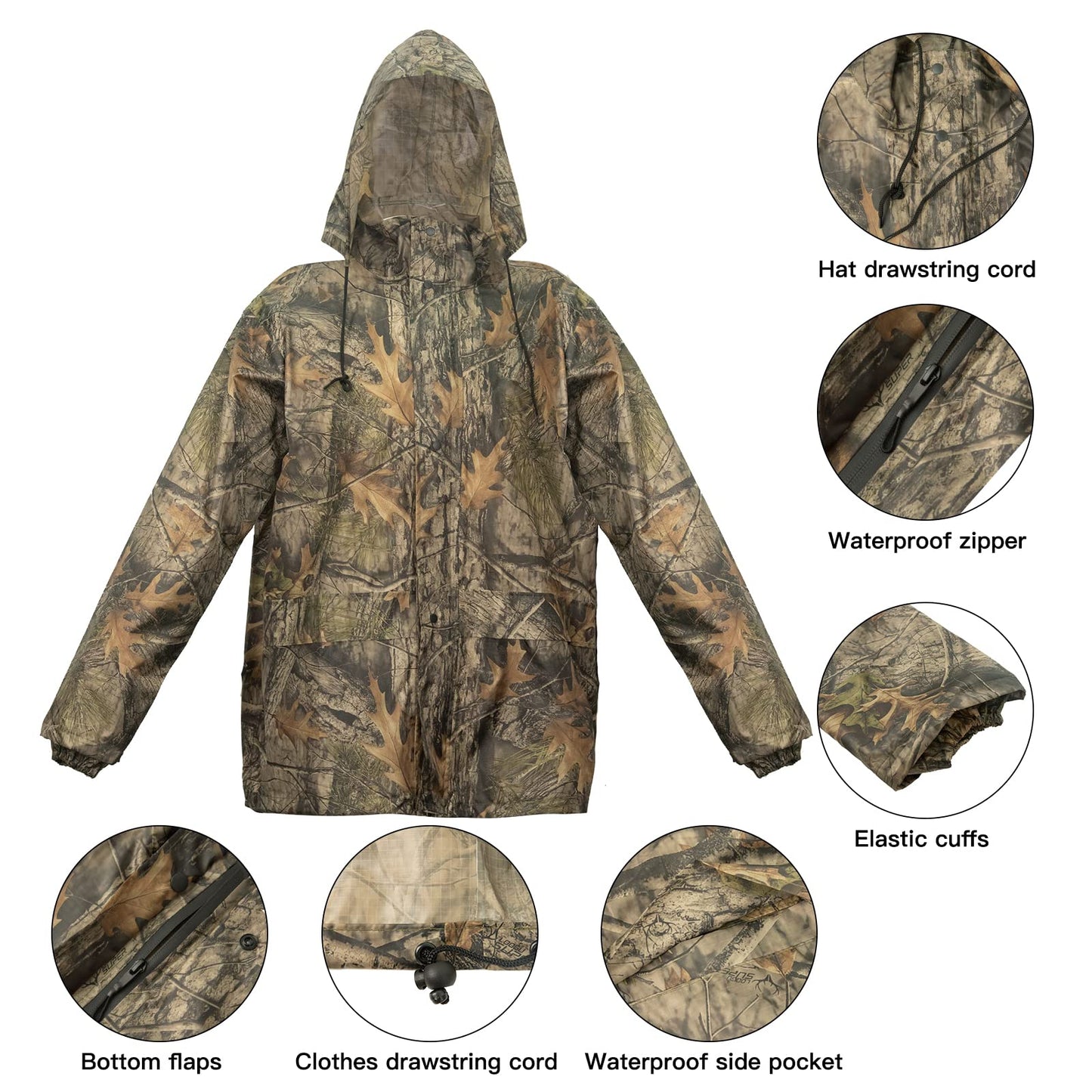 LOOGU Hunting Rain Suit PVC Unisex Super Tree Camo