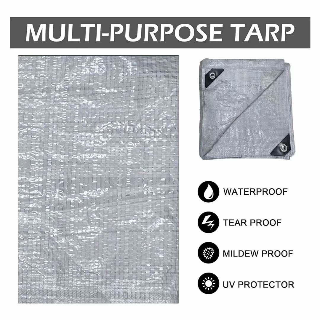 LOOGU Heavy Duty Waterproof Tarp, Bionic Tree Camo Multi Purpose Poly Cover