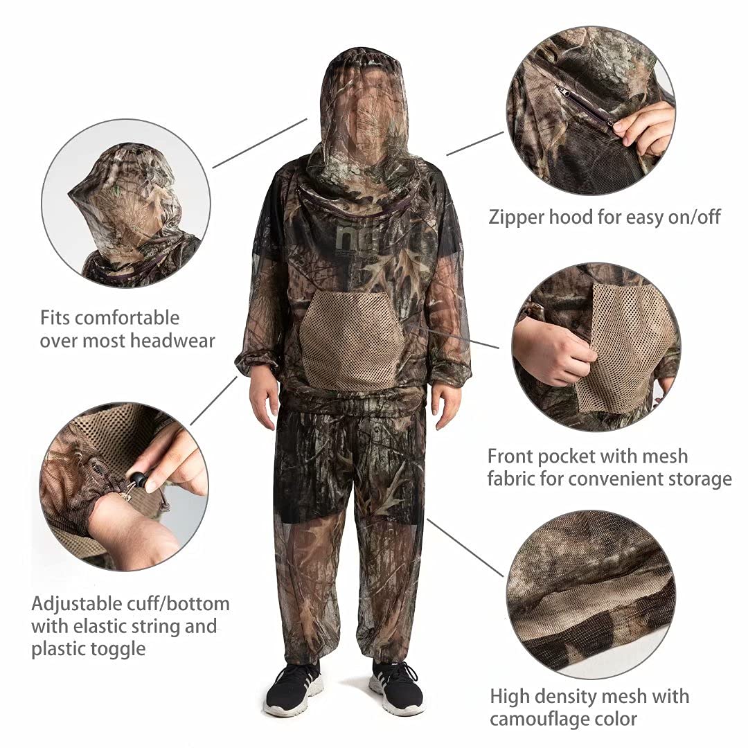 LOOGU Mosquito Suits, Net Bug Pants & Jacket Hood Sets - Ultra-fine Mesh - with Fishing, Hiking, Camping and Gardening…