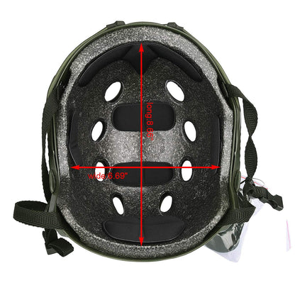 LOOGU Airsoft Helmet, Fast PJ Type Bump Tactical Combat Protective Gear for Outdoor Activities with 12-in-1 Face Mask