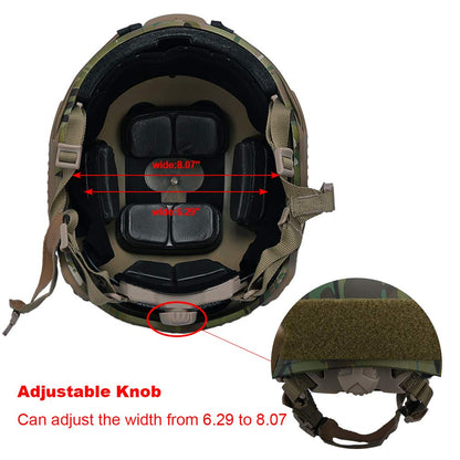 LOOGU Fast MH Base Jump Casque militaire avec couvre-chef 12 en 1