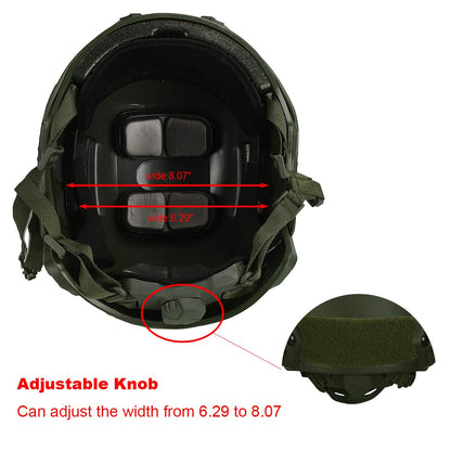 LOOGU Fast MH Base Jump Military Helmet with 12-in-1 Headwear