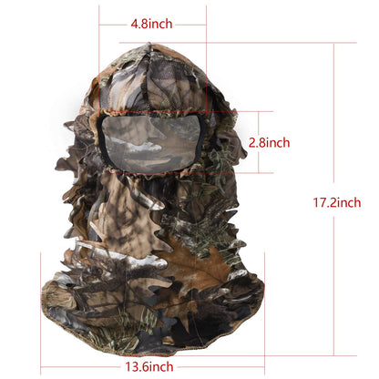 LOOGU Hunting Headgear With Leaves Super Tree Camo