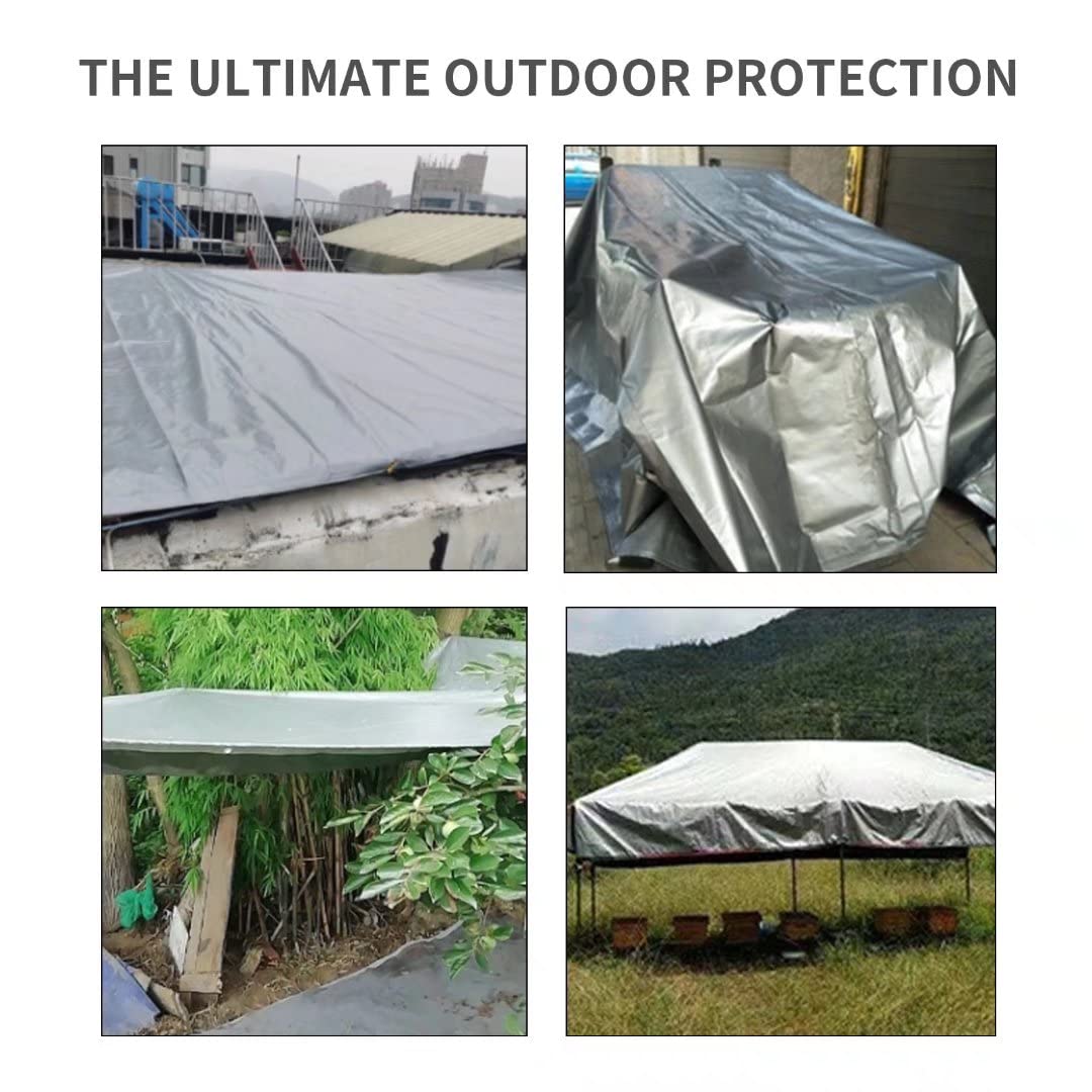 LOOGU Heavy Duty Waterproof Tarp, Bionic Tree Camo Multi Purpose Poly Cover