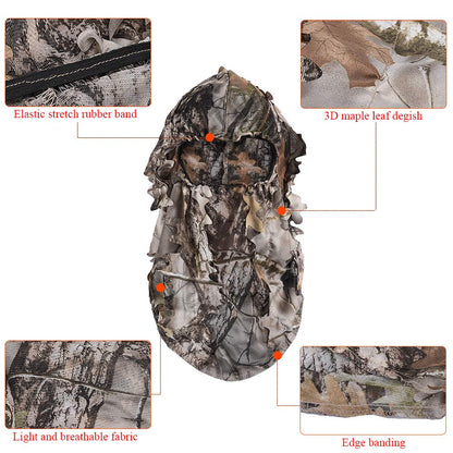 LOOGU Costume Ghillie de Chasse, Costume de Camouflage à Feuilles 3D Accessoires Militaires et de Tir Vêtements Tactiques pour Airsoft, Photographie de la Faune Halloween