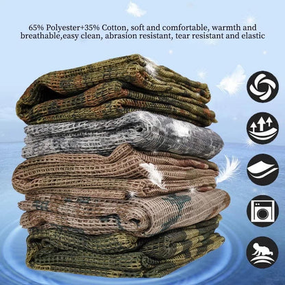 LOOGU Camouflage Netting, Tactical Mesh Net Camo Scarf for Wargame,Sports & Other Outdoor Activities