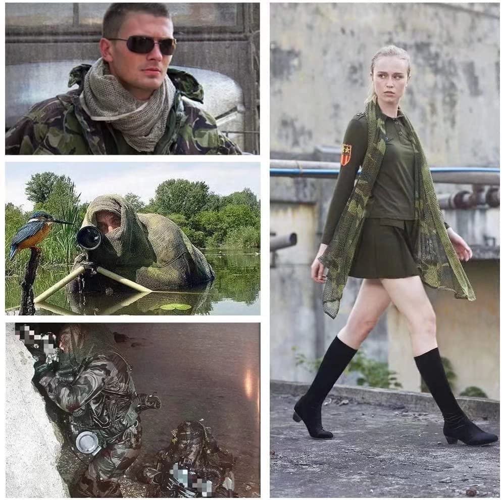 LOOGU Filet de Camouflage, écharpe de Camouflage en Filet Tactique pour Wargame, Sports et Autres activités de Plein air