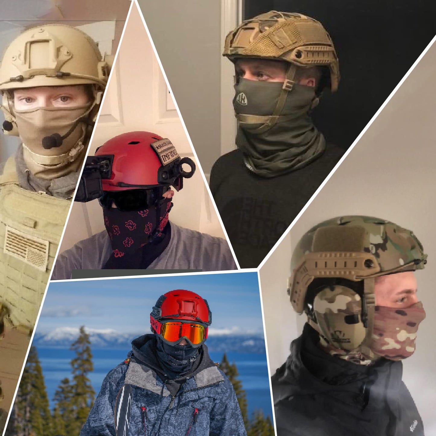 LOOGU Airsoft Helmet, Fast MH Type Bump Tactical Combat Protective Gear for Outdoor Activities with 12-in-1 Face Mask