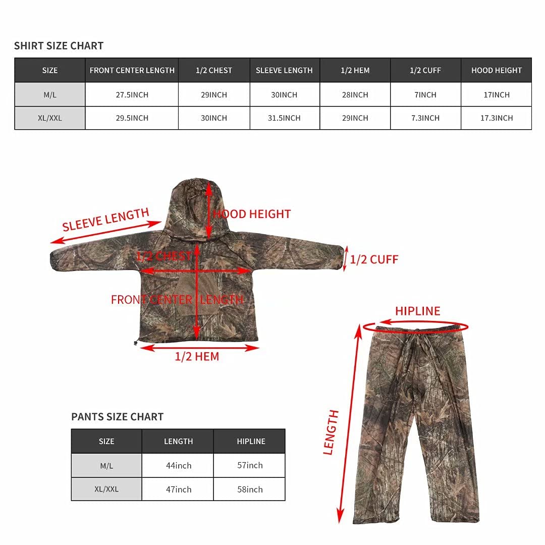 LOOGU Mosquito Suits, Net Bug Pants & Jacket Hood Sets - Ultra-fine Mesh - with Fishing, Hiking, Camping and Gardening…